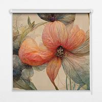 INNENROLLO - Fensterrollo - Rollo - 140x140 cm - Blume - Braun, Kunststoff (140/140/0.5cm) - TULUP