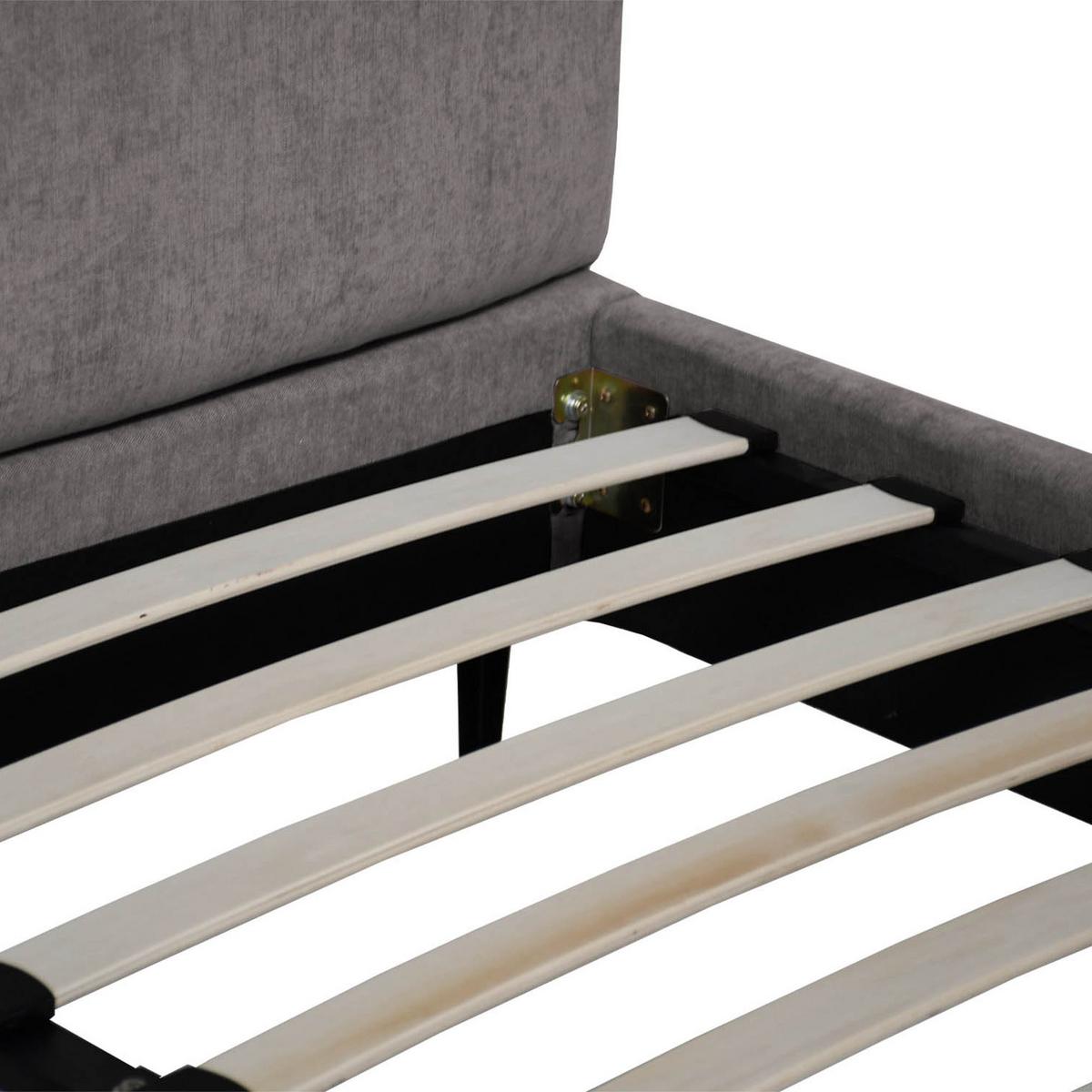 POLSTERBETT Sombra, Doppelbett 160x200 cm mit Schaumstoffmatratze 10 cm, Chenille-Stoff, Dunkelgrau - Dunkelgrau, Metall (160/200cm) - Beautysofa
