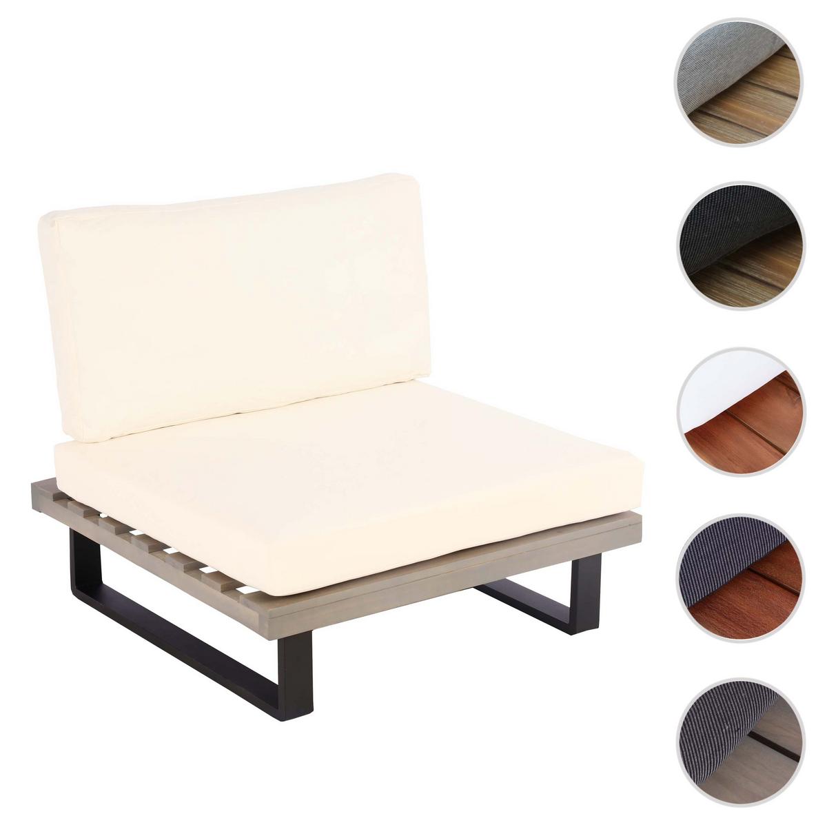 LOUNGE-SESSEL Schwarz, Grau, Cremeweiß - Schwarz/Weiß, Holz (82/75/82cm) - MCW