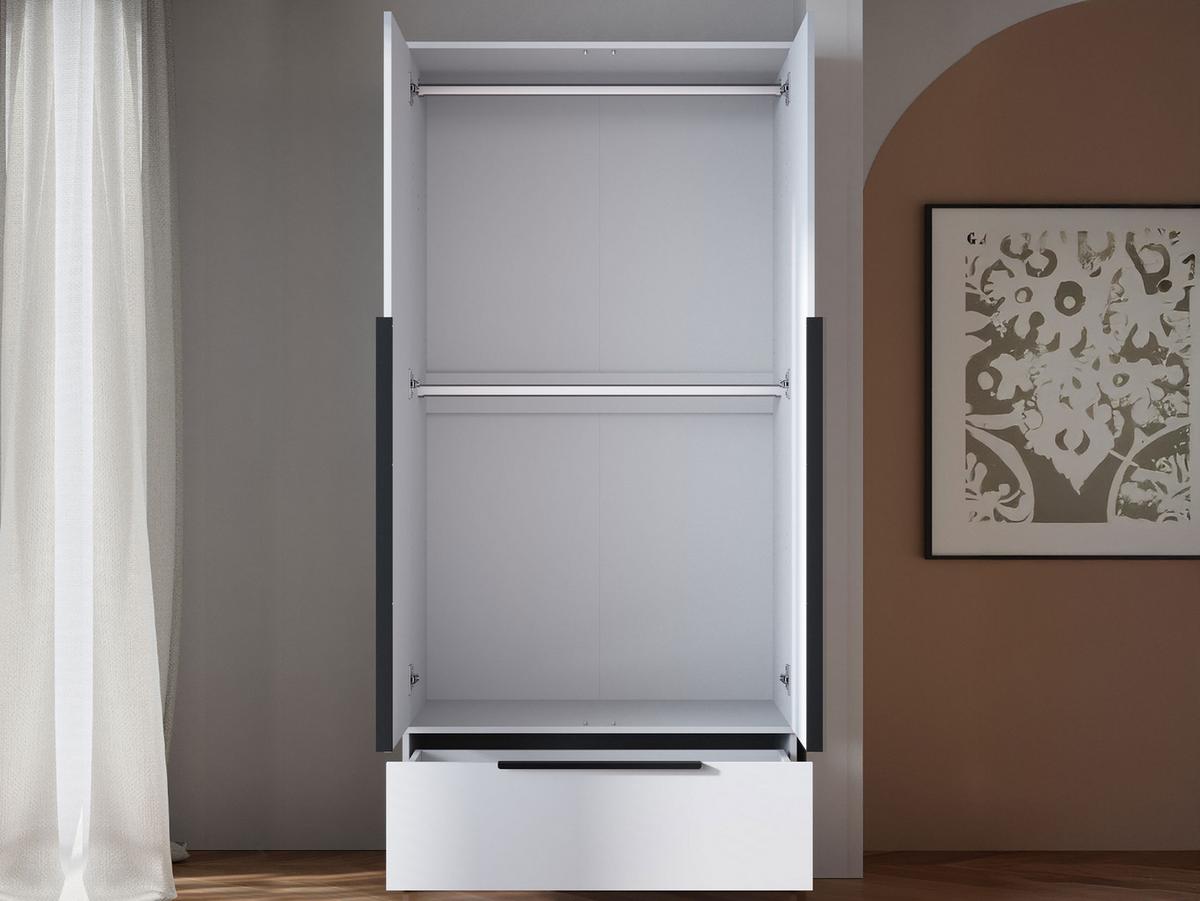 DREHTÜRENSCHRANK Spirit 2D - Schwarz/Weiß, Holzwerkstoff/Kunststoff (91/193/51cm) - MIRJAN24