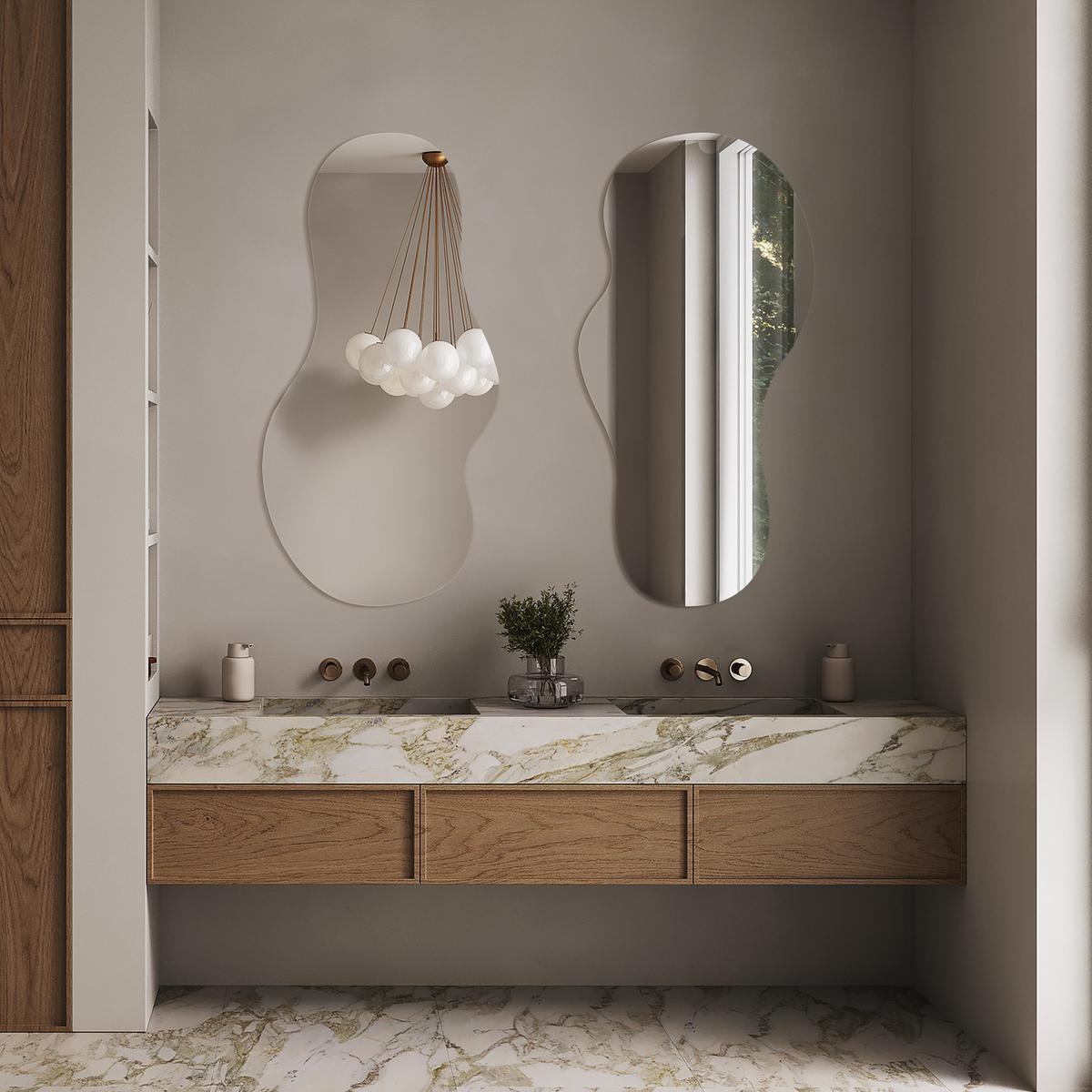 SPIEGEL 40x80 cm asymmetrisch - Transparent, Glas (40/80/0.4cm) - TULUP