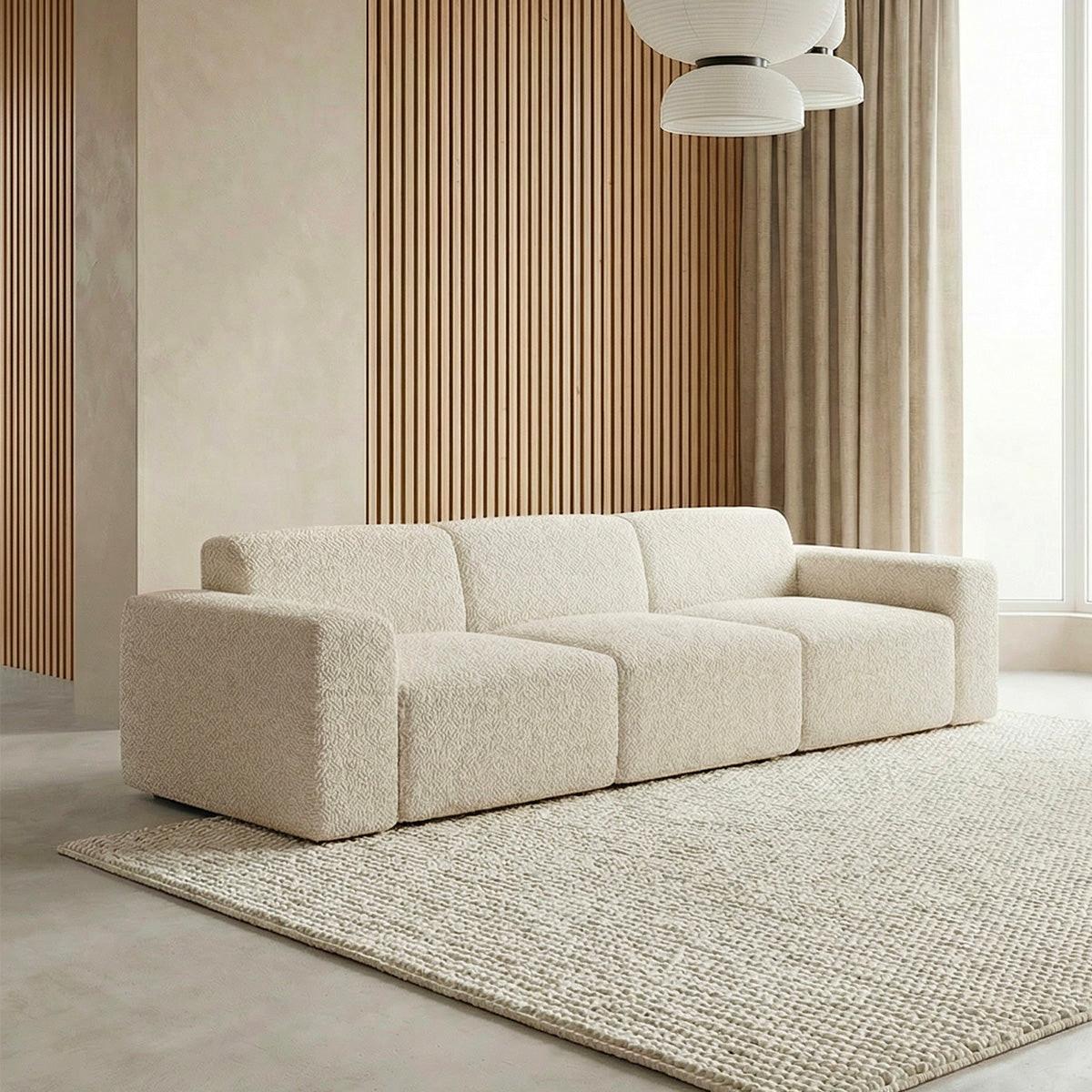 SOFA Torino 4 Sitzplätze Beige - Beige, Holz (330/70/104cm) - Petits-meubles