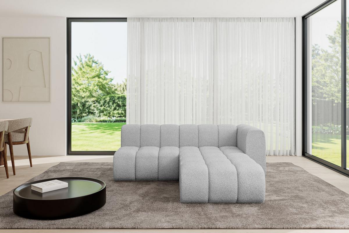 ECKSOFA modulares Sofa Darnel-L1 - 205x177x70 cm Hellgrau - Hellgrau, Holzwerkstoff/Textil (205/177cm) - ALTDECOR