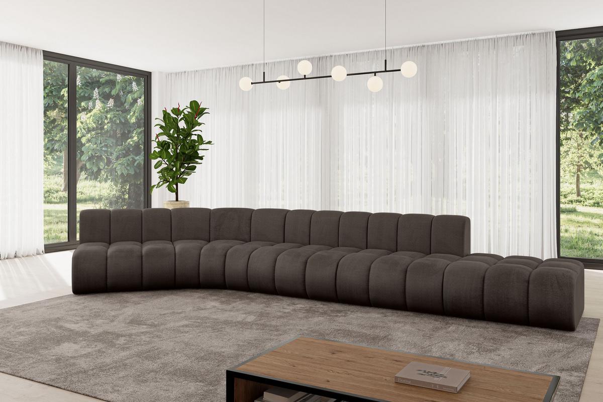ECKSOFA modulares Sofa Brilo-L2 - 471x174x70 cm Braun - Braun, Holzwerkstoff/Textil (471/174cm) - ALTDECOR