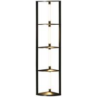 STEHLAMPE, LED 24 W Stehleuchte mit 4 Ablagen, E27 Sockel, für Wohnzimmer - Schwarz, Holzwerkstoff (41/29.5/163.5cm) - HOMCOM