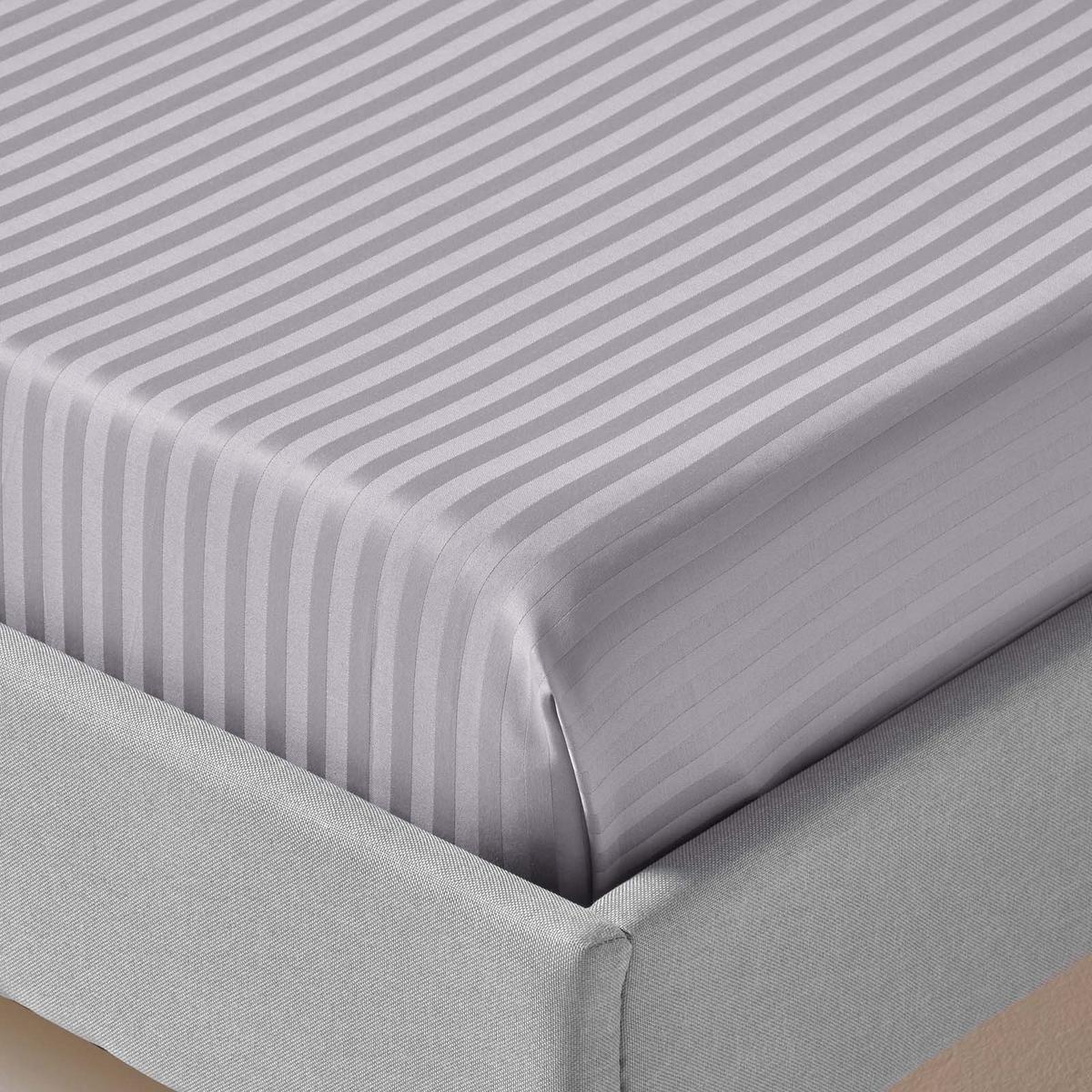 DAMAST-BETTLAKEN ohne Gummizug, 100% Ägyptische Baumwolle - Grau, Textil (230/255cm) - Homescapes