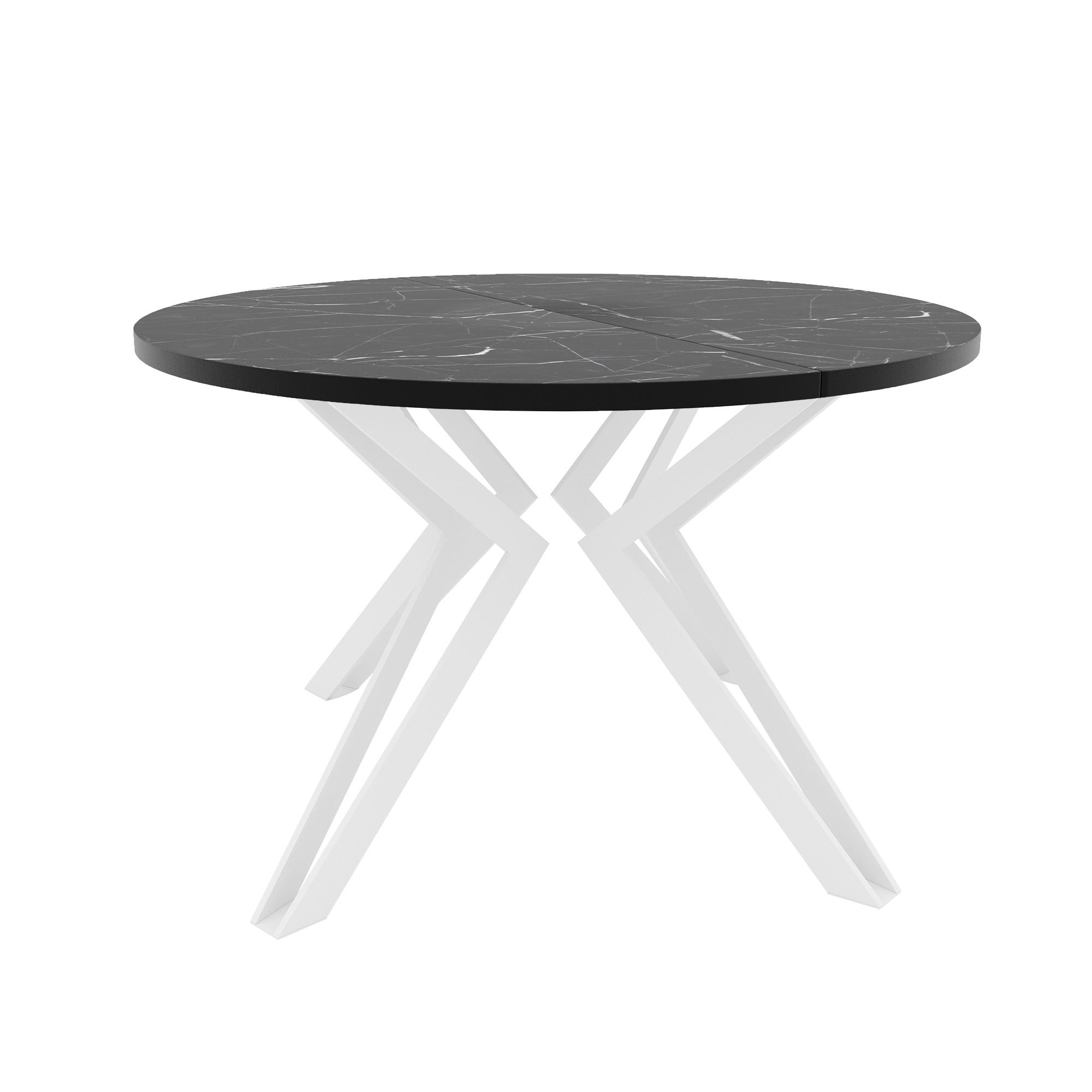 ESSTISCH ausziehbar aus MDF, Schwarz - Schwarz/Weiß, Holzwerkstoff (100/100/76cm) - Idohome
