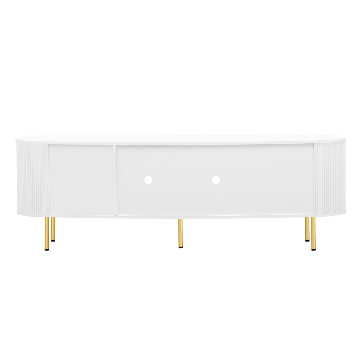 TV-ELEMENT Weiß 170/35/55 cm - Weiß, Glas/Holz (170/55/35cm) - Urban Meuble