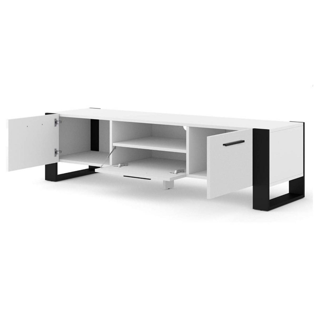 TV LOWBOARD Weiß 160/48/43 - Weiß, Holzwerkstoff (160/48/43cm) - RAUMHIRSCH FURNITURE