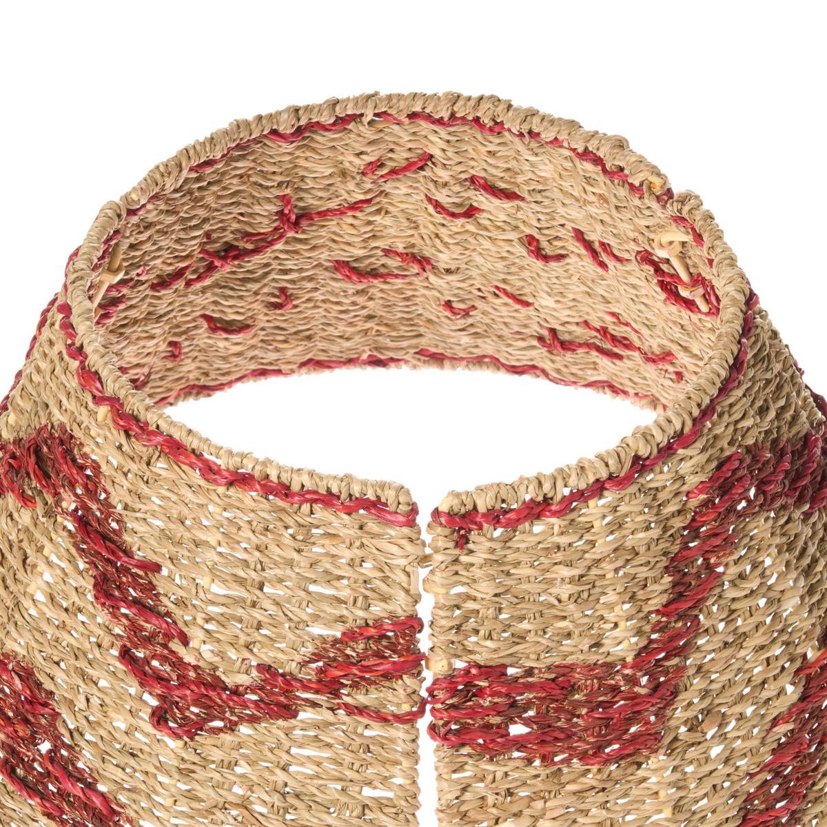 WEIHNACHTSBAUMKRAGEN 24 cm Naturfarben Hiver - Rot/Naturfarben, Naturmaterialien (24cm) - Beliani