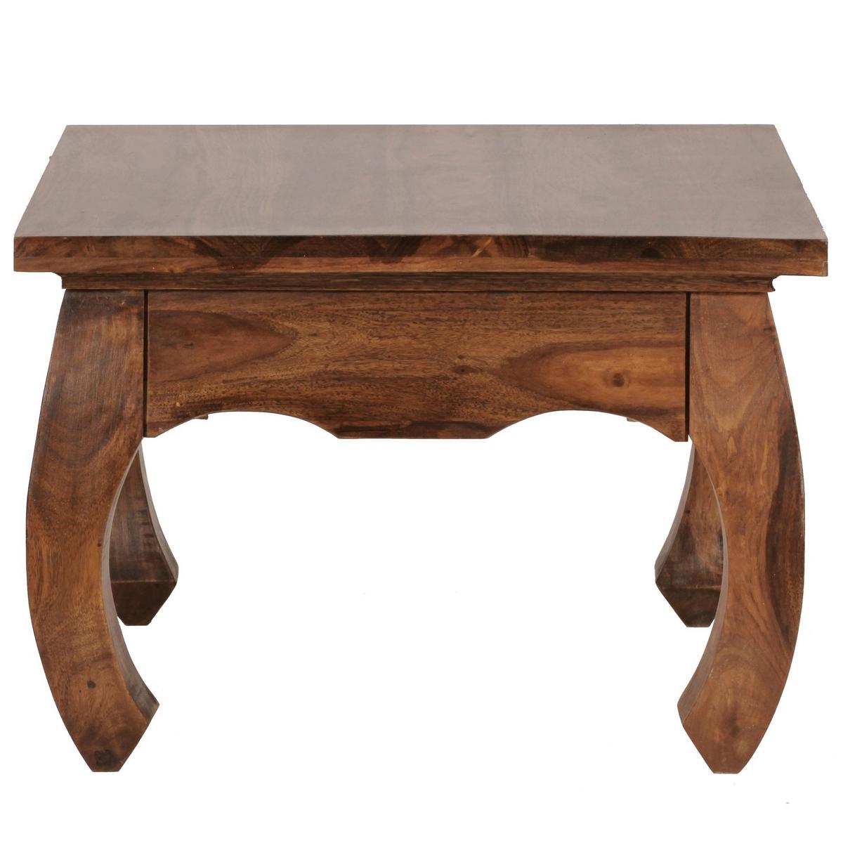 COUCHTISCH Dunkelbraun Massivholz Sheesham 60cm Landhaus-Stil - Dunkelbraun/Braun, Holz (60/60/40cm) - KADIMA DESIGN
