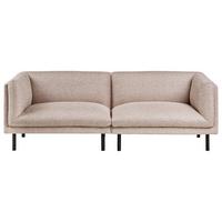 3-SITZER-SOFA Stoff Hellbraun Vorgod - Hellbraun, Textil (221/76/85cm) - Beliani