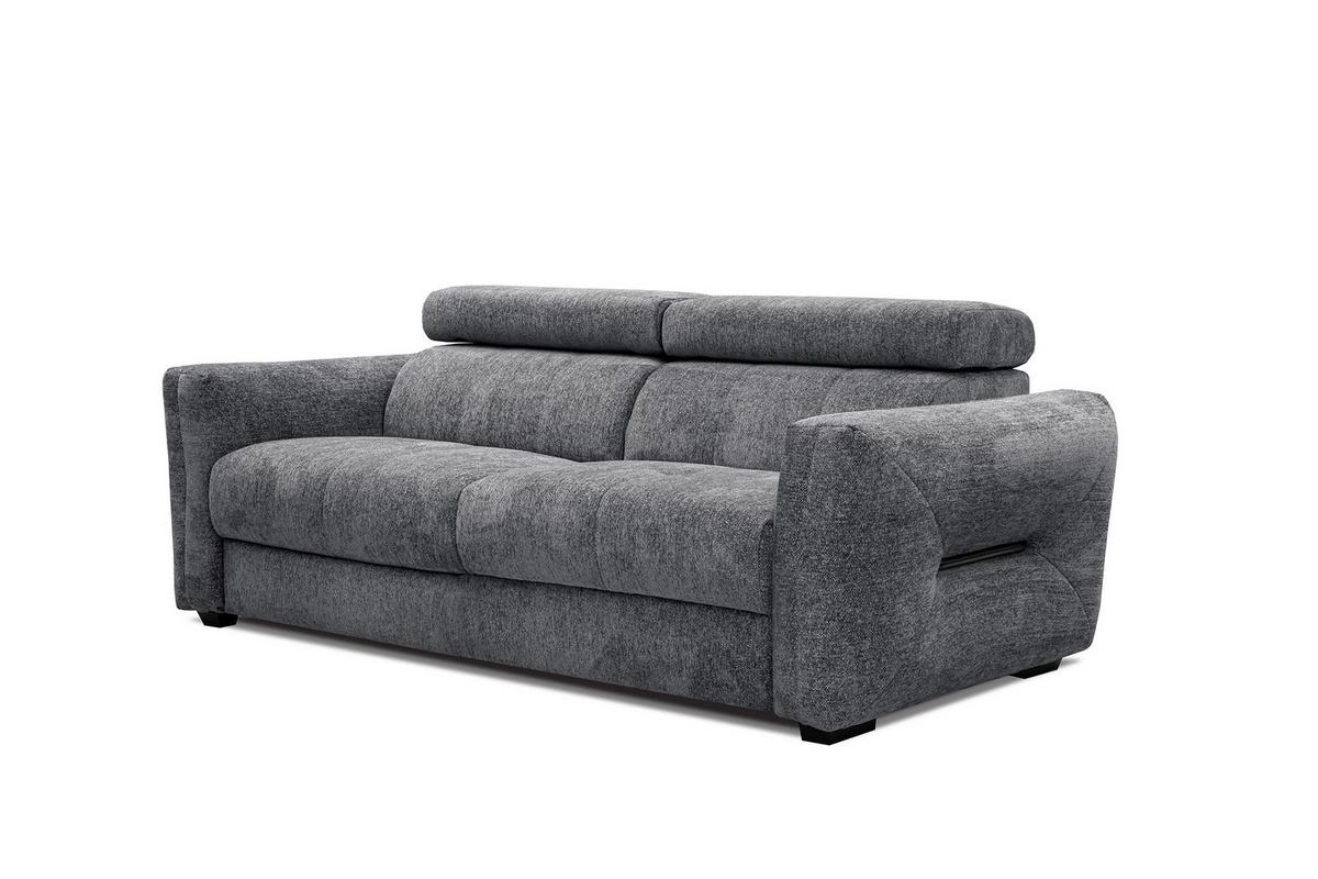 SOFA CALVERA 3-Sitzer, graphitfarben - Graphitfarben/Schwarz, Holzwerkstoff/Textil (204/79/106cm) - Wozimo