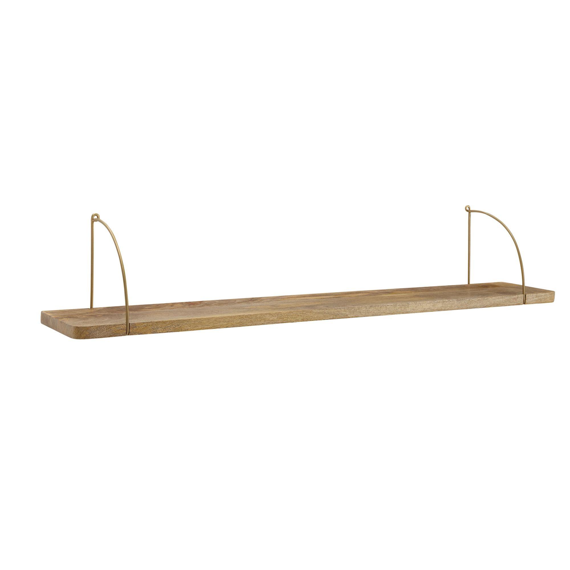 WANDREGAL TEVERE Mango Massivholz Eisen Industrial, Beige 120x22x25 cm - Beige, Holz/Metall (120/25/22cm) - KADIMA DESIGN