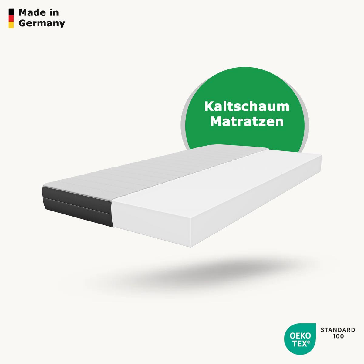 KALTSCHAUMMATRATZE 120x200 cm – 7 Zonen Matratze - Weiß, Textil (120/200cm) - Schlaftroll