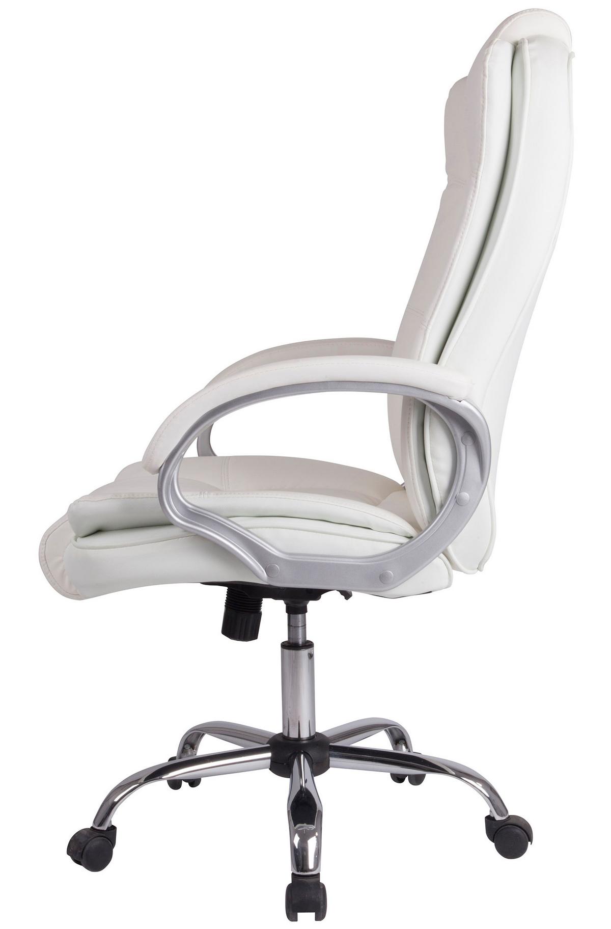 DREHSTUHL Karen Weiß - Weiß, Fell (68/110/72cm) - VS Venta-stock