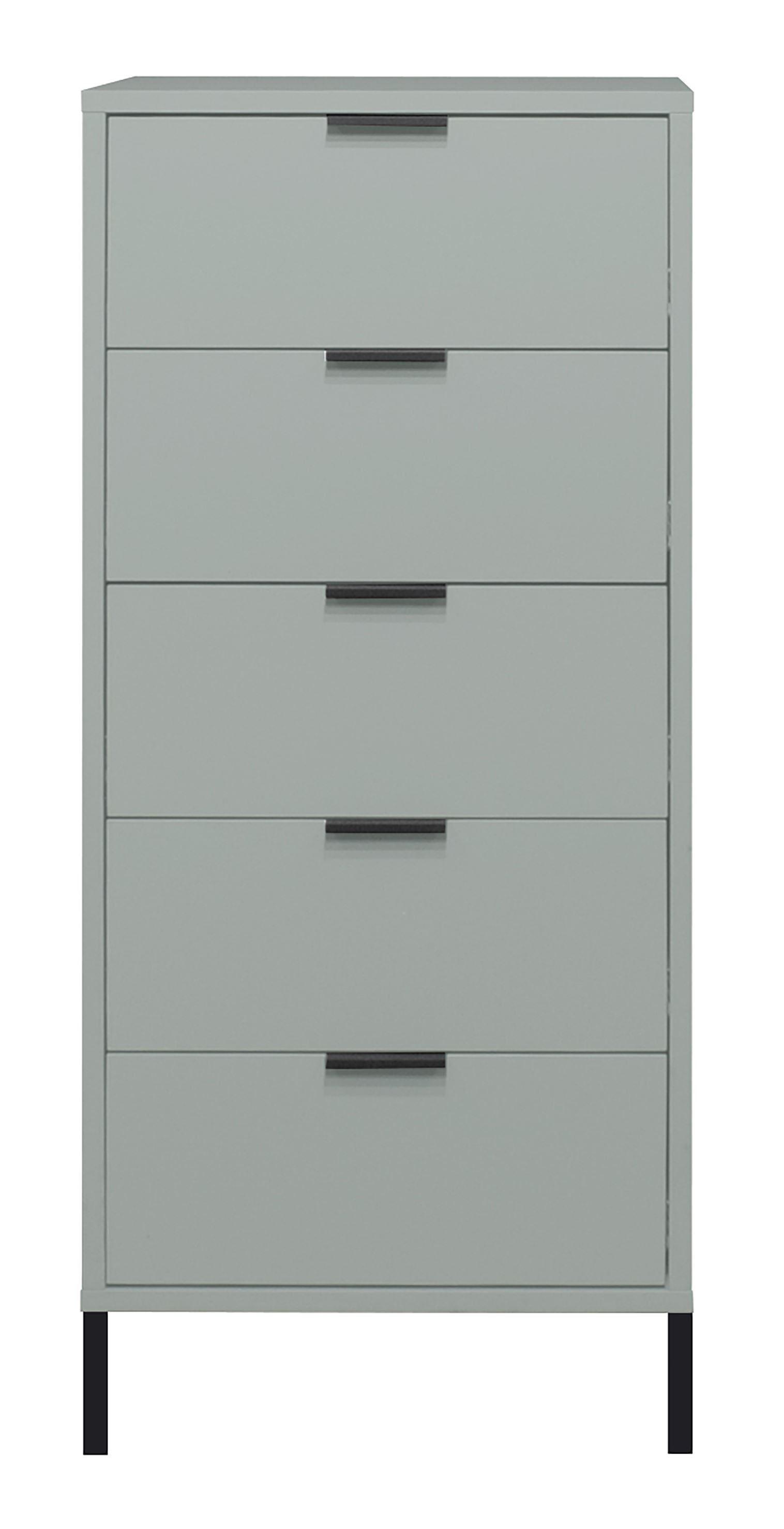 KOMMODE Erna 51x45x123 Pinie Green matt Lack - Grün, Holzwerkstoff (51/123/45cm) - 58aufmkessel