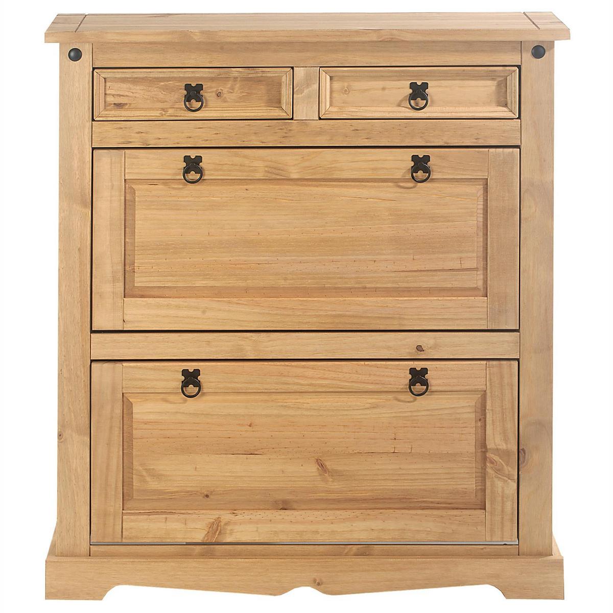 MEXIKO MÖBEL SCHUHSCHRANK TEQUILA - Kieferfarben, Holz (100/110/26cm) - IDIMEX
