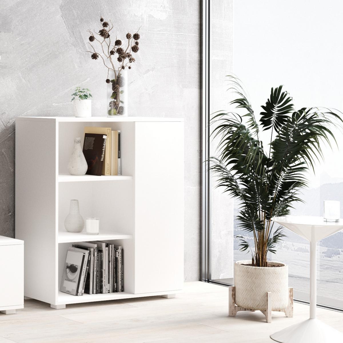 BÜCHERREGAL Fondi - Weiß, Holzwerkstoff (90/104/40cm) - RAUMHIRSCH FURNITURE