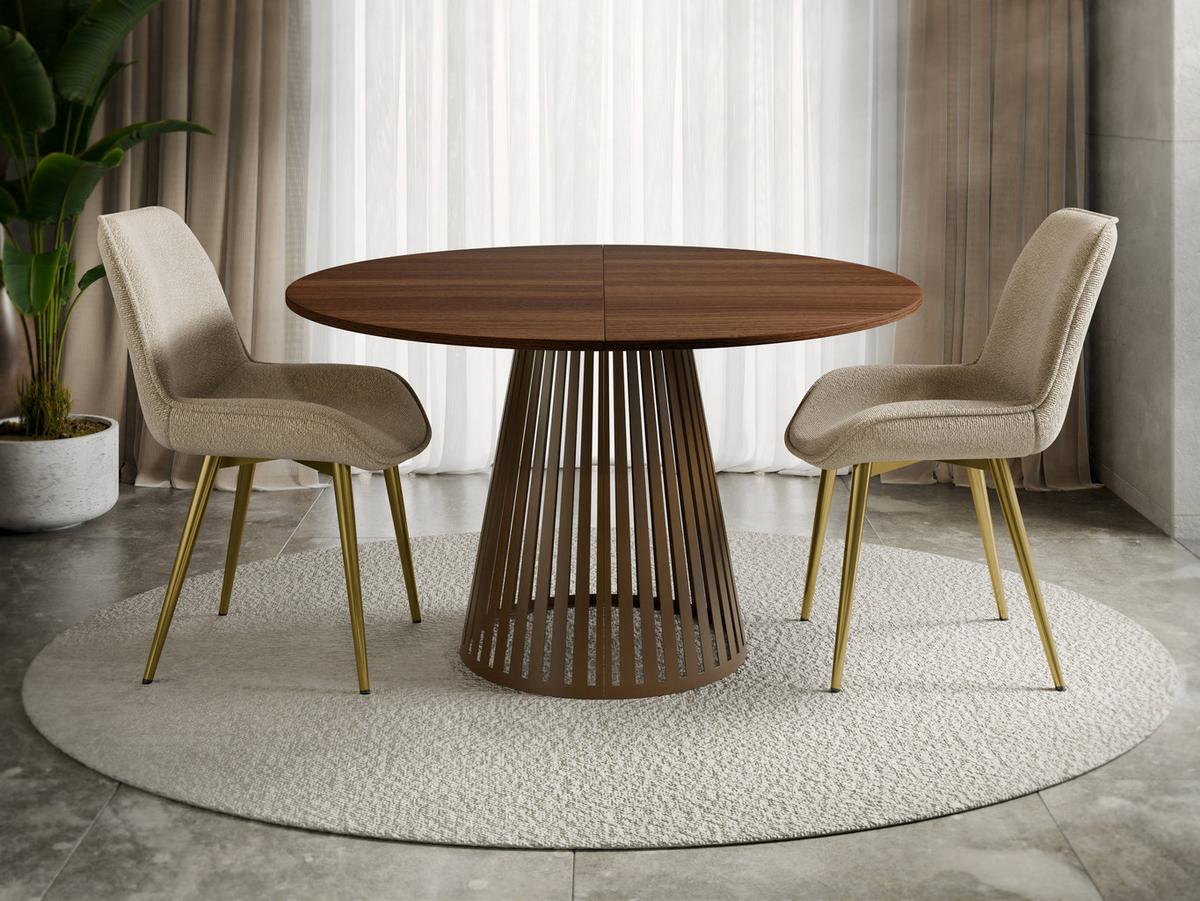 ESSTISCH ausziehbar Cone Braun 120 - Nussbaumfarben/Braun, Holzwerkstoff/Metall (120/120/76cm) - MIRJAN24