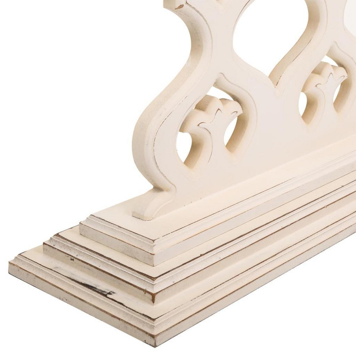 EINGANGSKONSOLE aus geschnitztem Holz 142x30x79 cmWeiße - Beige, Holz (30/142/78.5cm) - Wanderlust
