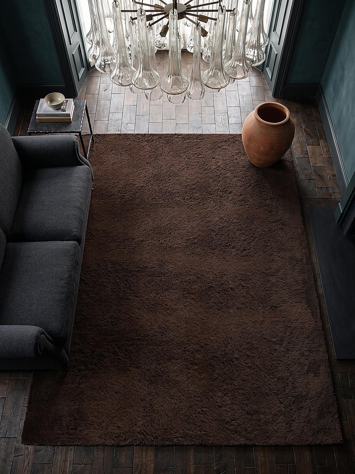HOCHFLORTEPPICH Antirutsch Uni ALDAN Polyester Braun 140 x 200 cm - Braun, Textil (140/200cm) - KADIMA DESIGN