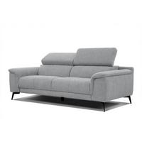 SOFA FIERO 3-Sitzer, silberfarben - Silberfarben/Schwarz, Holzwerkstoff/Textil (212/82/103cm) - Wozimo