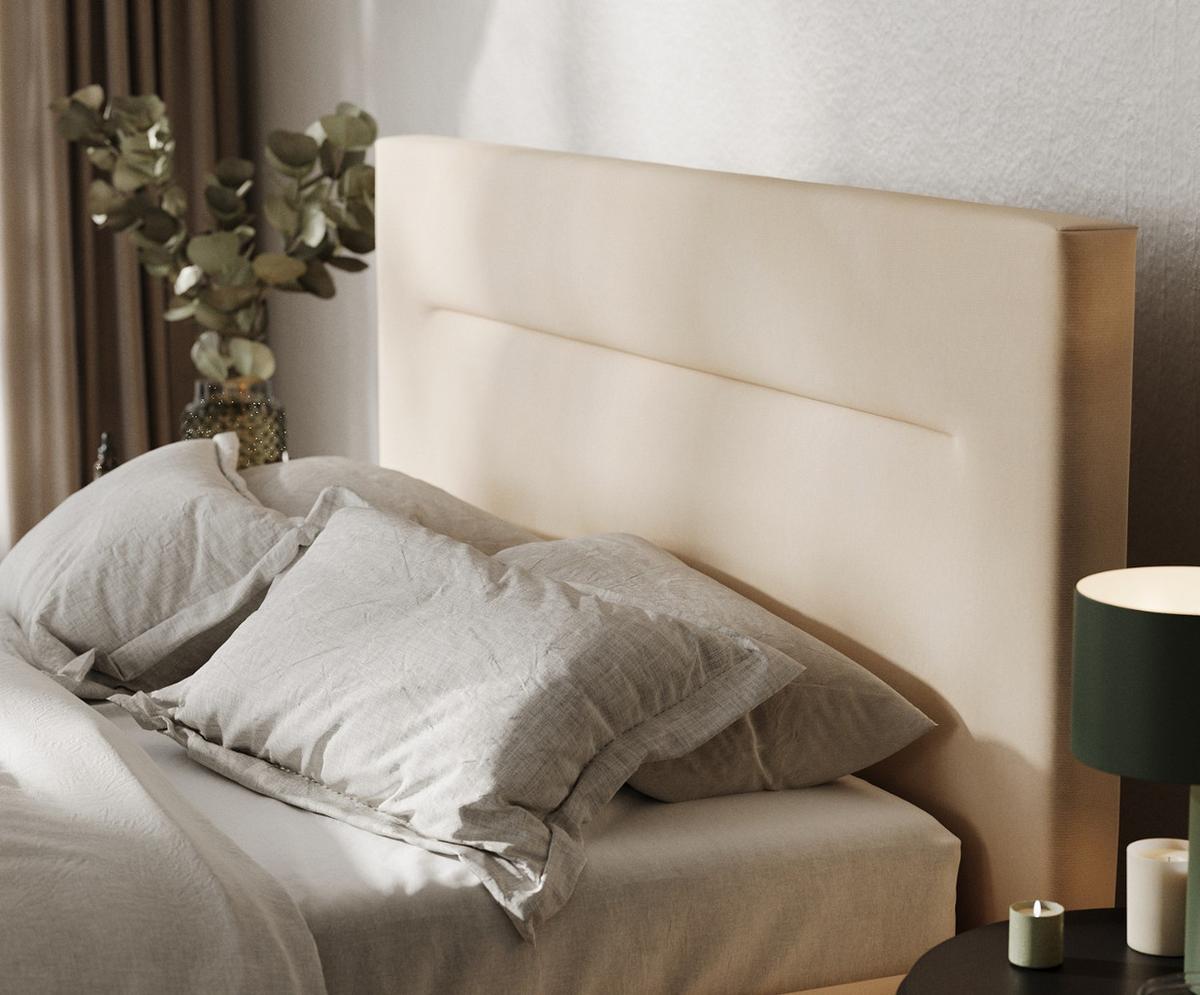 POLSTERBETT Liline 140/200 cm Beige im Kronos Stoff - Beige/Schwarz, Holz/Holzwerkstoff (140/200cm) - AltaBeds