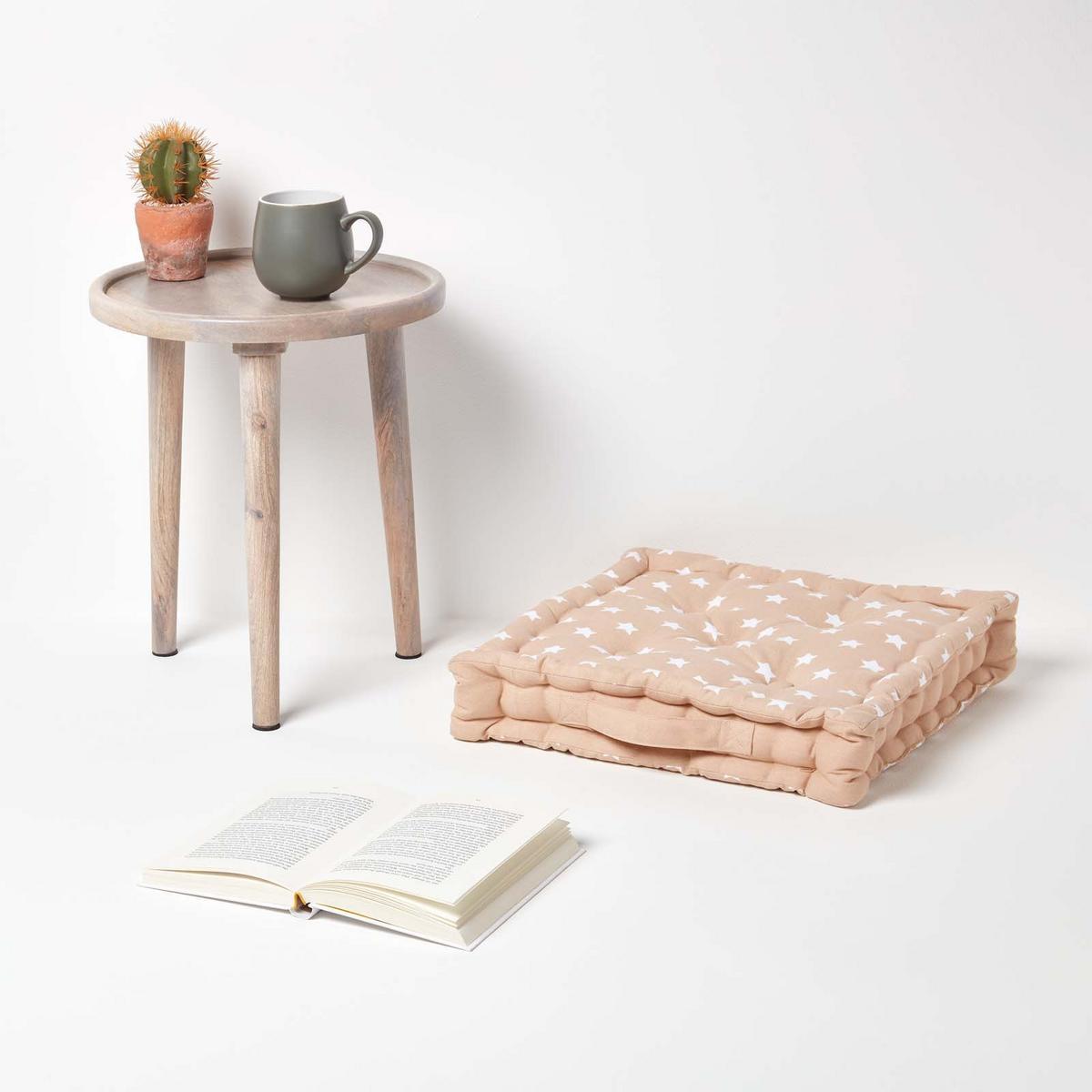 SITZKISSEN Sterne beige 40/40/8 cm - Beige, Textil (40/40/8cm) - Homescapes