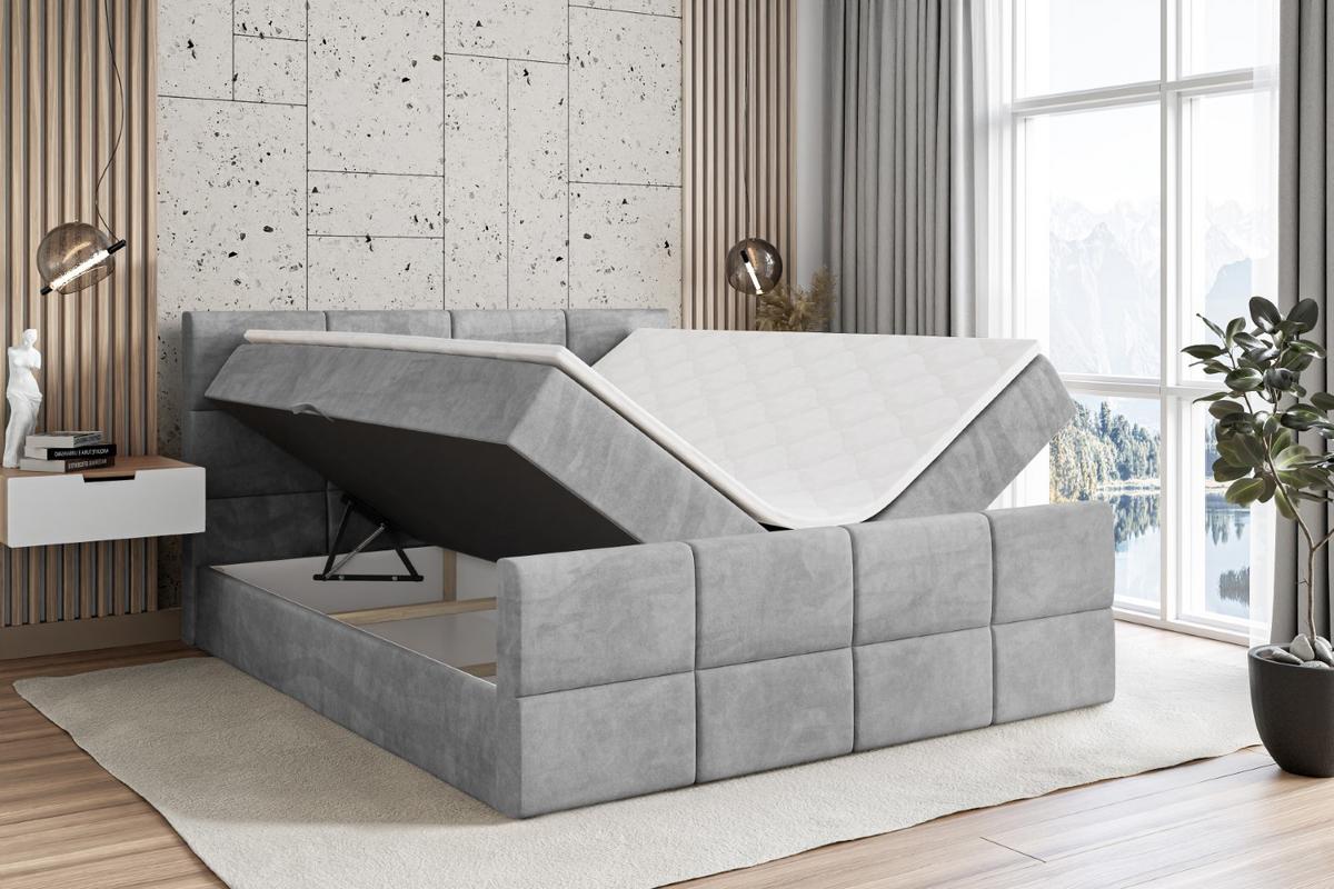 BOXBETT ARDENI-Z - 140x200 cm - H3 - Hellgrau - Hellgrau, Holzwerkstoff (140/200cm) - ALTDECOR