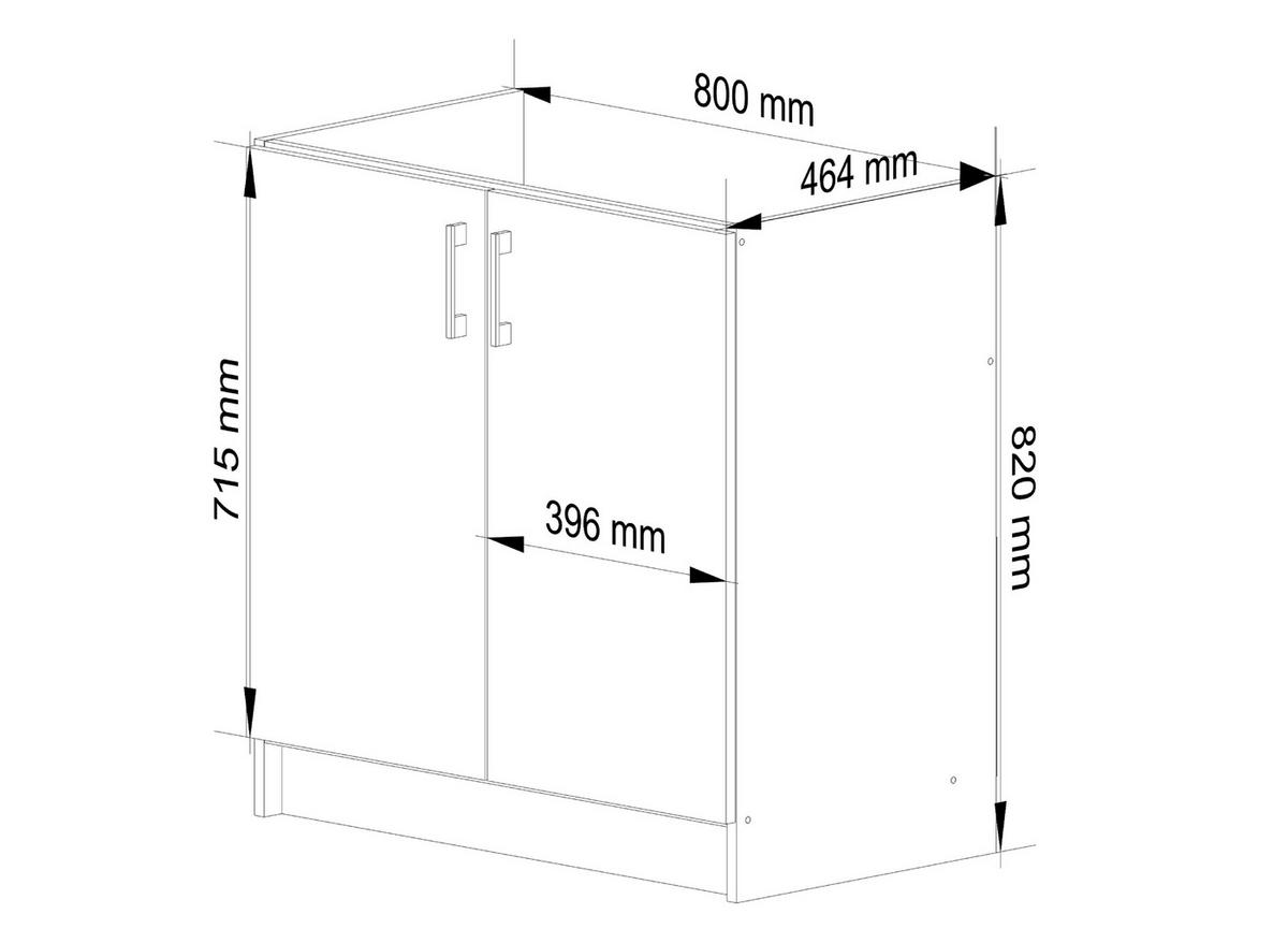 UNTERSCHRANK Weiß, Eiche Sonoma 82/80/44,5 - Weiß/Eiche Artisan, Holzwerkstoff (80/82/44.5cm) - RAUMHIRSCH FURNITURE