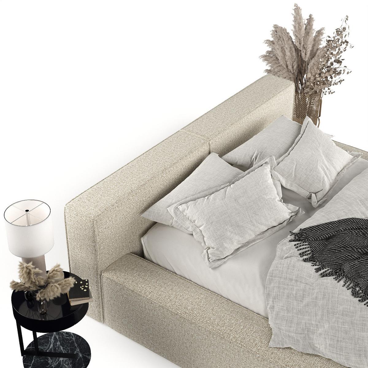 POLSTERBETT Casto mit Stauraum 160/200 cm Hellbeige im Blur Stoff - Beige/Schwarz, Holz/Holzwerkstoff (160/200cm) - AltaBeds