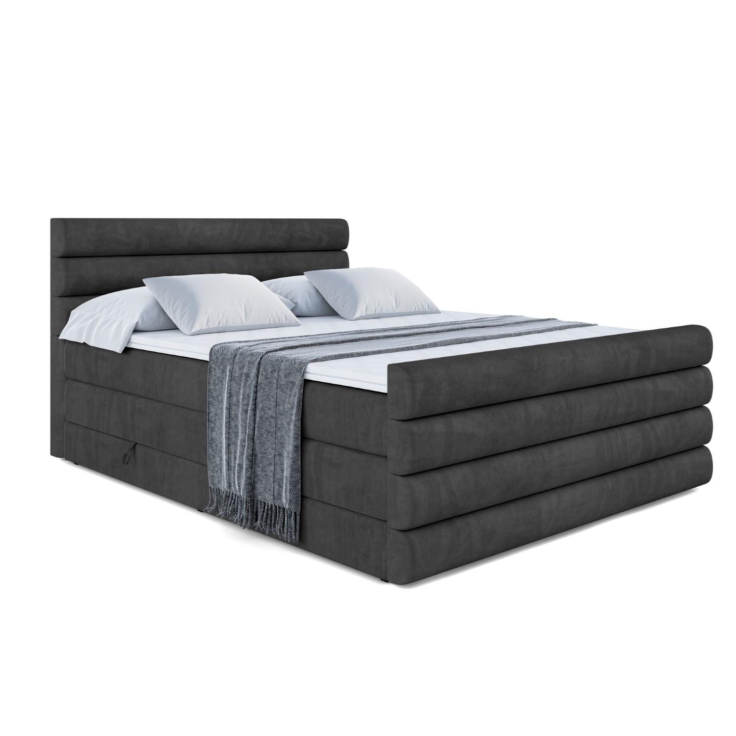 BOXSPRINGBETT CELESTIA-Z KING - 140x200 - H3/H4 - Schwarz - Schwarz, Holzwerkstoff (140/200cm) - ALTDECOR
