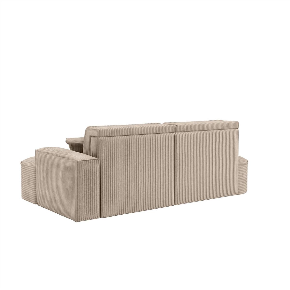 ECKSOFA Venedig Mit Schlaffunktion - Beige, Holzwerkstoff/Textil (278/179cm) - Fun Möbel