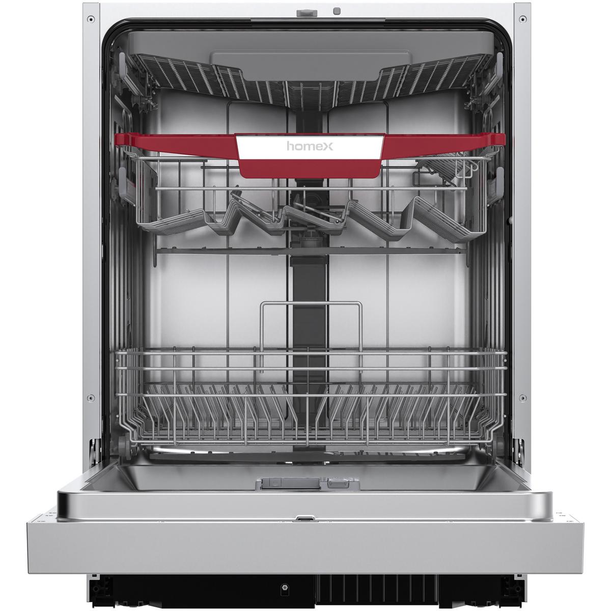 GESCHIRRSPÜLER teilintegrierbar 60 cm, Einbau Spülmaschine - 14 Maßgedecke, 7 Programme, AquaStop, 44 dB - Silberfarben, Kunststoff/Metall (59.8/81.5/57cm) - homeX