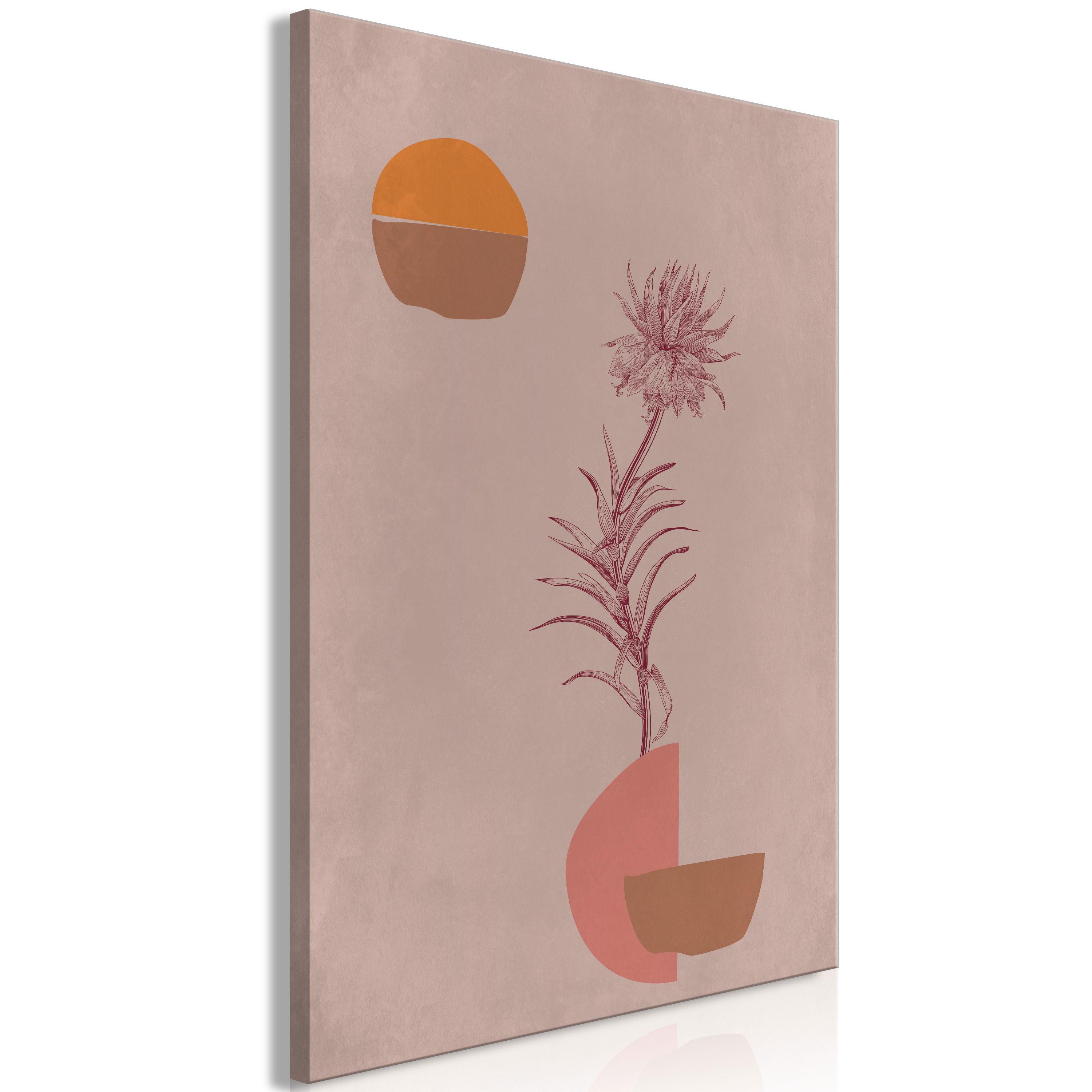 KUNSTDRUCK Rosa 60/90 cm - Pink/Braun, Textil (60/90cm) - KUNSTLOFT