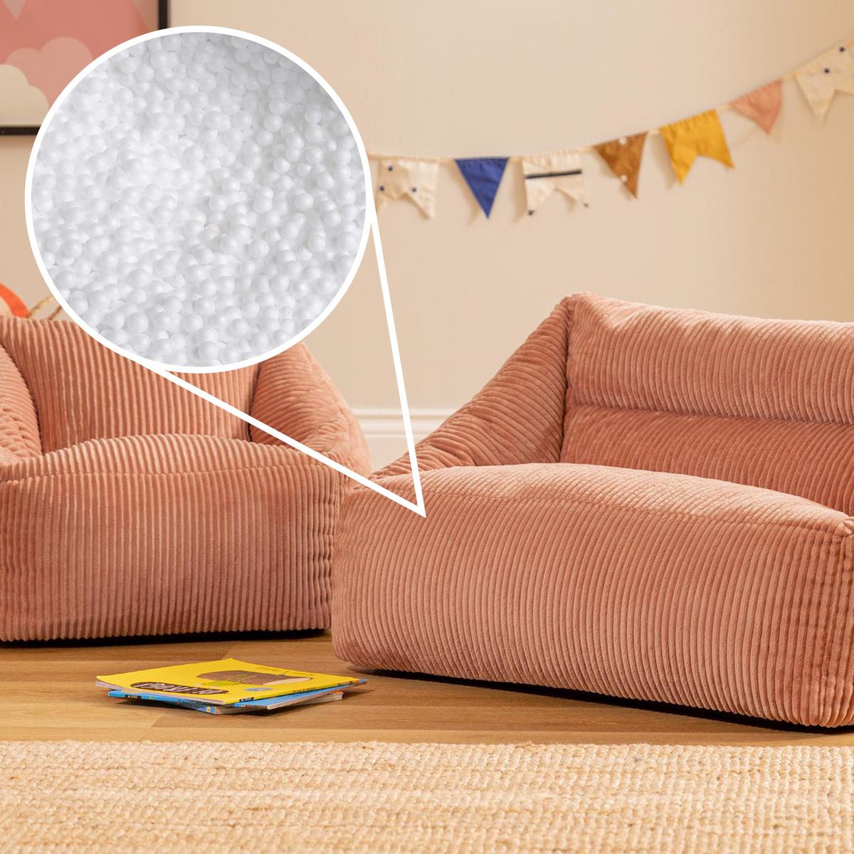 KINDERSOFA mit Sitzsack Sessel Cecilia - Pink, Textil (140/44/55cm) - icon