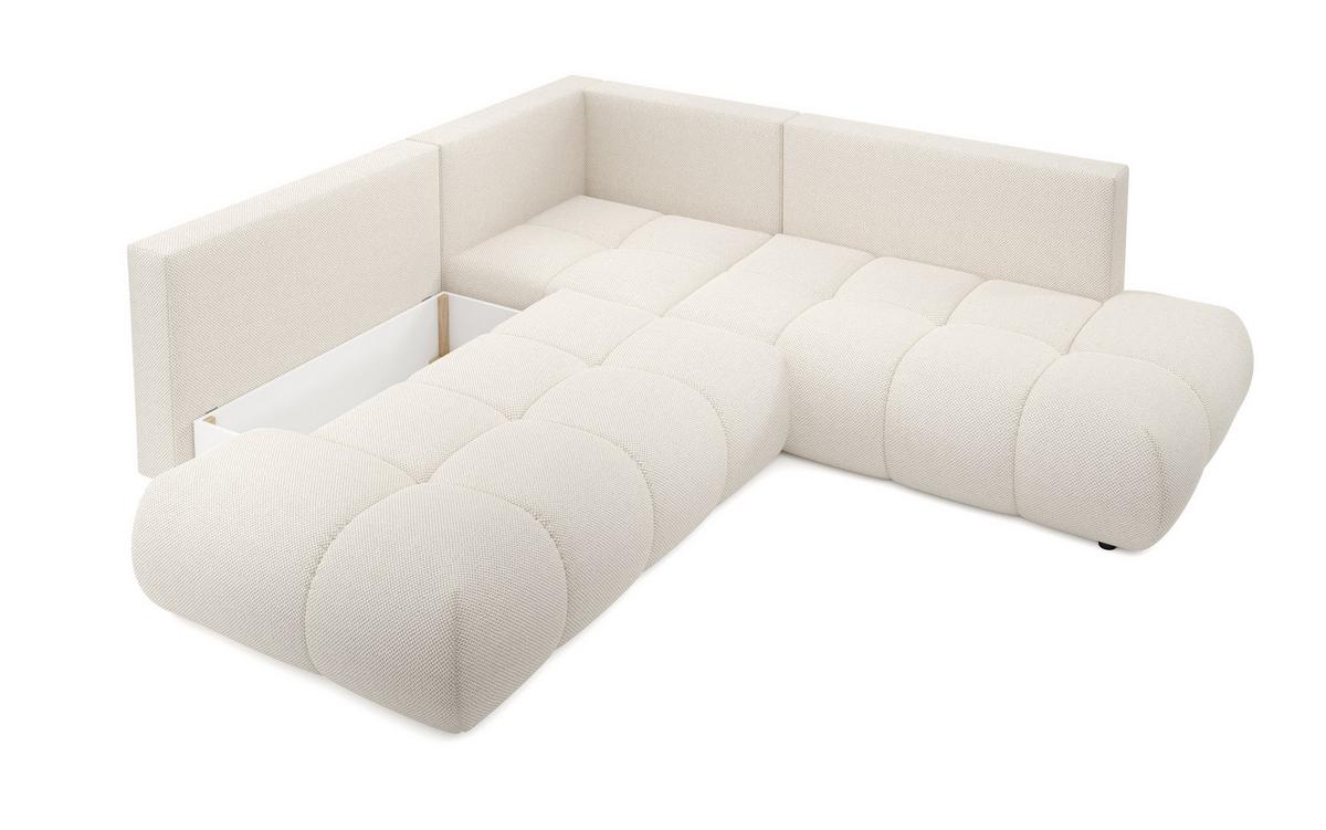 ECKSOFA DUCA II R-S Beige Jersey mit Schlaffunktion - Creme, Holz (266.5/266.5cm) - MASSENO