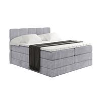 BOXSPRINGBETT mit Matratze H3|H4 und Lattenrost - LIRO KING-160x200 - Grau Monolith - Hellgrau, Holzwerkstoff (160/200cm) - ALTDECOR