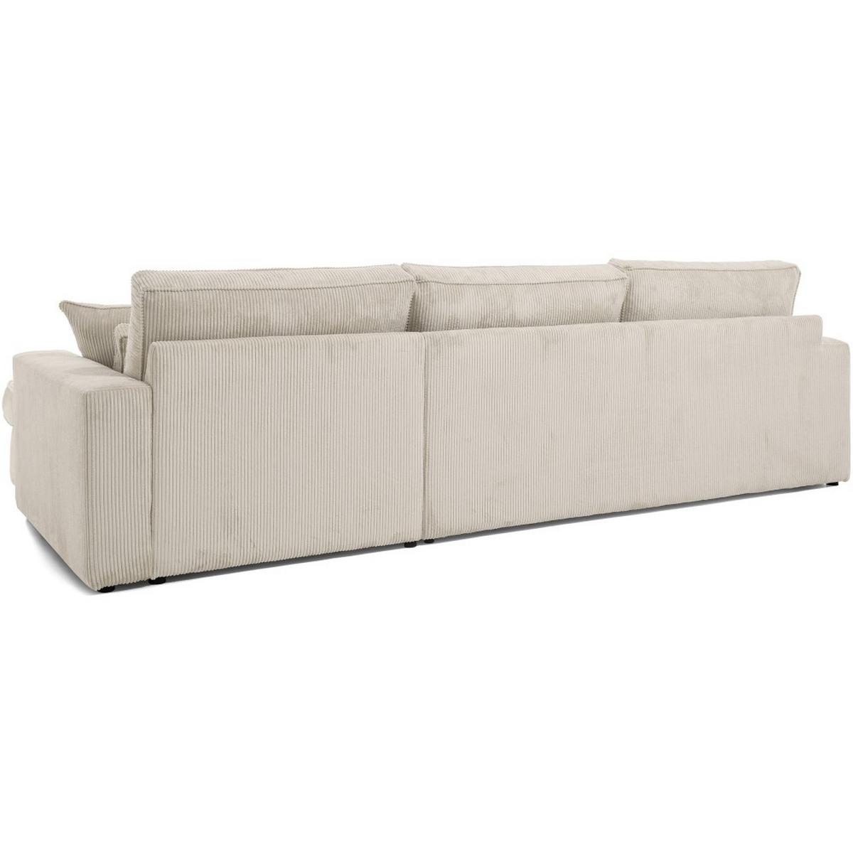 ECKSOFA Pablo ohne Schlaffunktion, mit abgerundeter Ottomane, rechts, Beige - Beige, Textil (319/196cm) - Beautysofa