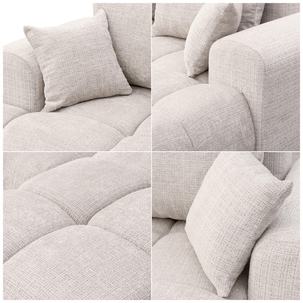 ECKSOFA MILANO Rechts mit Schlaffunktion und Bettkasten Creme - Creme, Kunststoff/Textil (265/145cm) - Idohome
