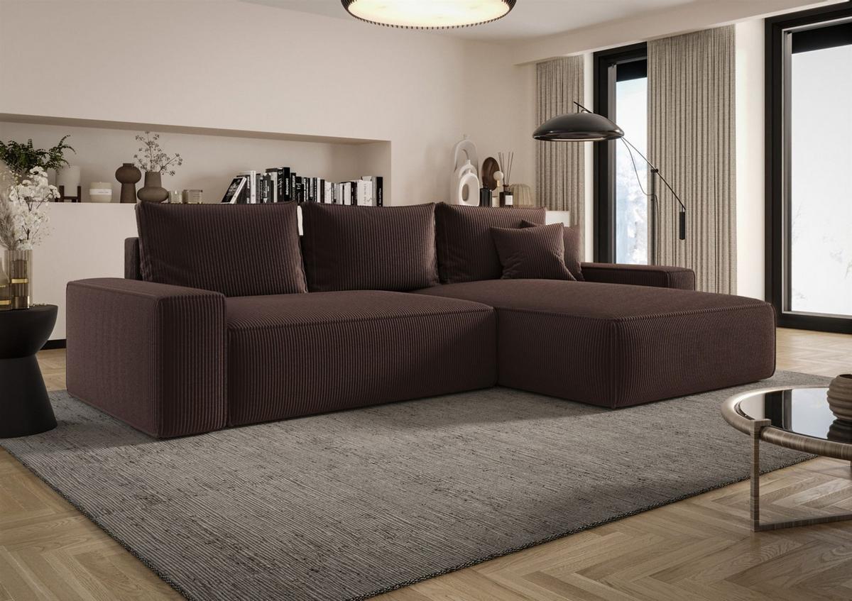 ECKSOFA Walken Mit Schlaffunktion - Braun, Holzwerkstoff/Textil (280/185cm) - Fun Möbel