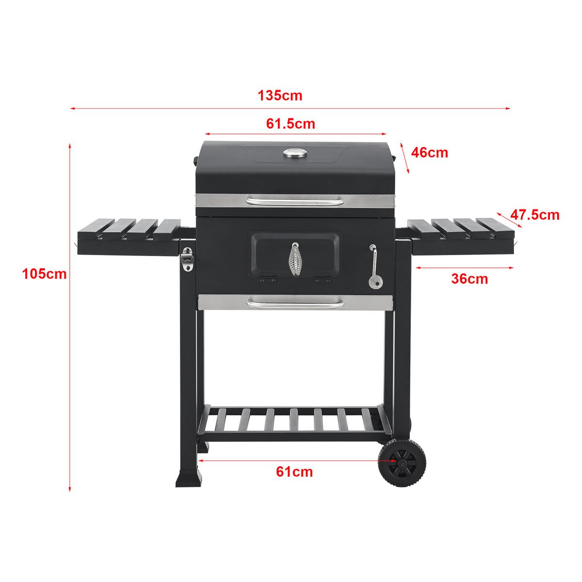 GRILLWAGEN Arnad - Schwarz, Metall (135/105/47.5cm) - casa.pro