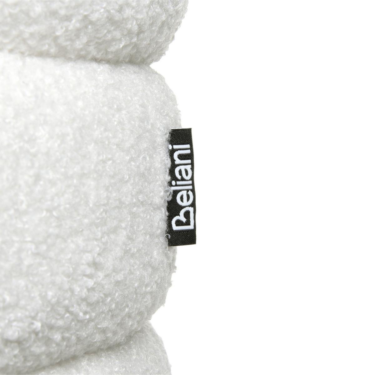 POUF Cremeweiß Chilly - Weiß/Braun, Textil (42/41/42cm) - Beliani