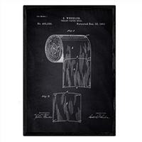 POSTER Toilettenpapier Patent A3 Rahmenlos - Schwarz, Papier (29.7/5/42cm) - Nacnic