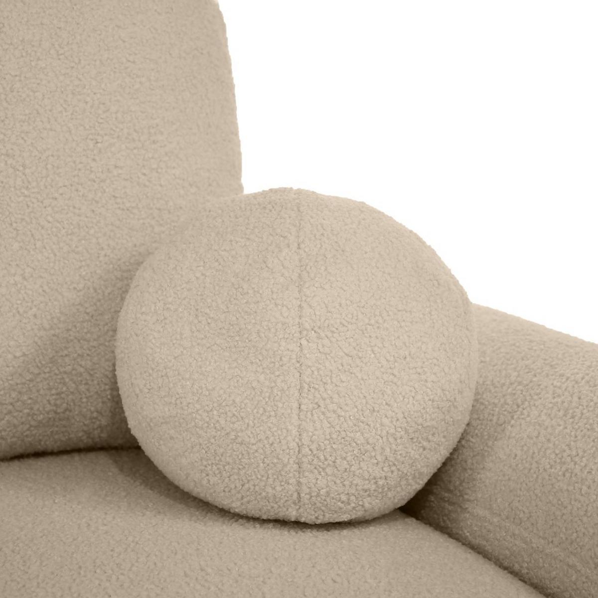 WOHNLANDSCHAFT Noel mit Schlaffunktion, Dunkelbeige, Bouclé-Stoff - Cappuccino, Holzwerkstoff (375/93/163cm) - Beautysofa