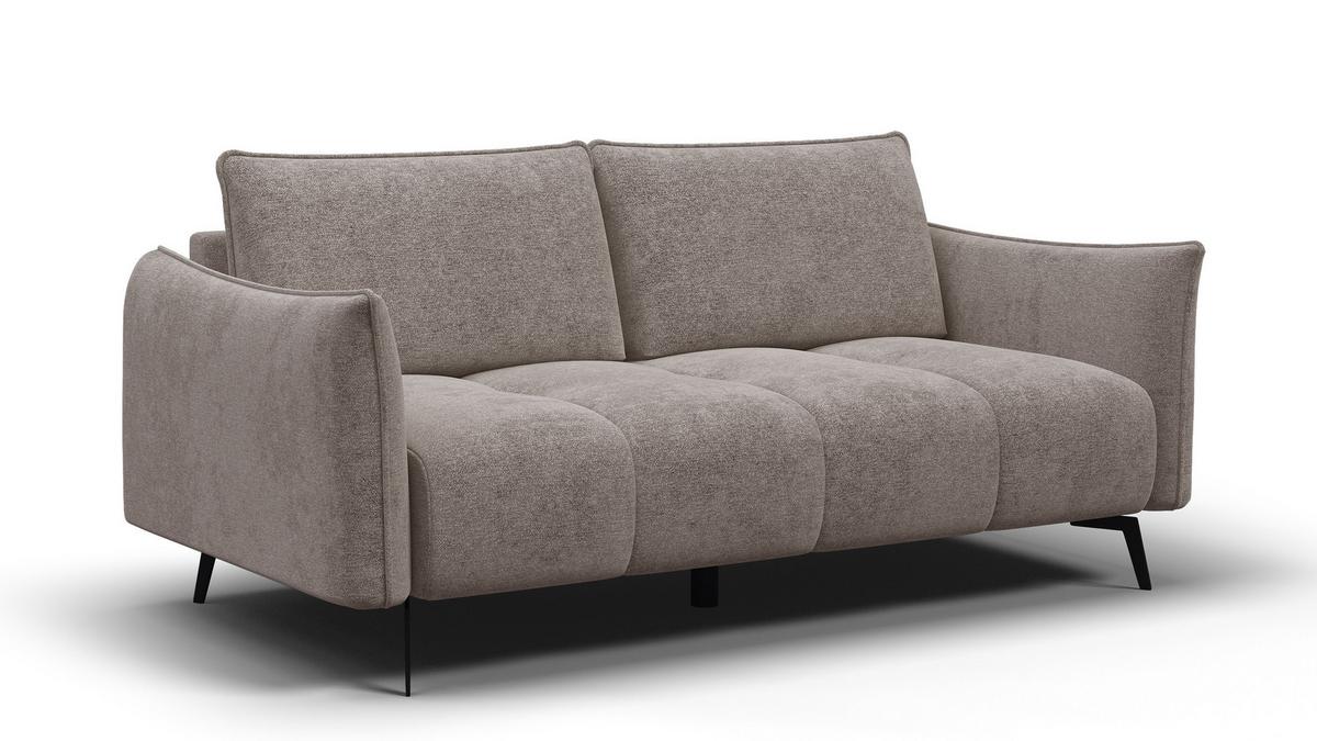 SOFA AERA 2,5-Sitzer, dunkelbeige - Beige/Schwarz, Holz/Textil (187/89/96cm) - Wozimo