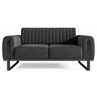 SOFA Parissa 164 cm - Dunkelgrau/Schwarz, Textil/Metall (164/79/92cm) - Selsey