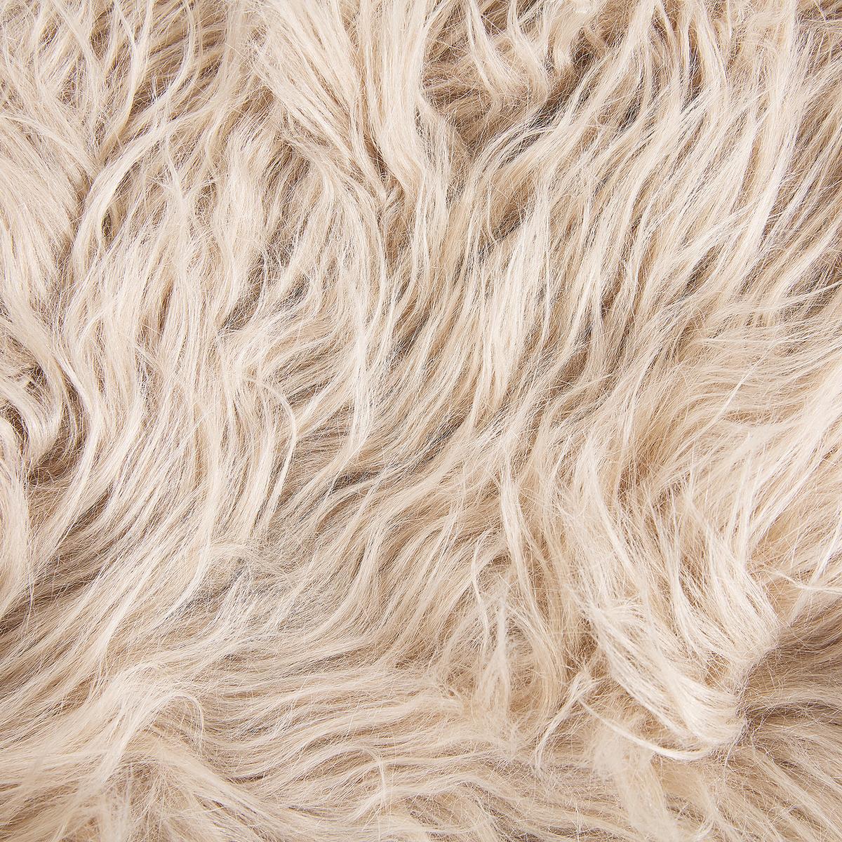 SHAGGY-KUNSTFELL-TEPPICH Mungo 88/53 cm - Beige, Kunststoff (53/88cm) - Beliani