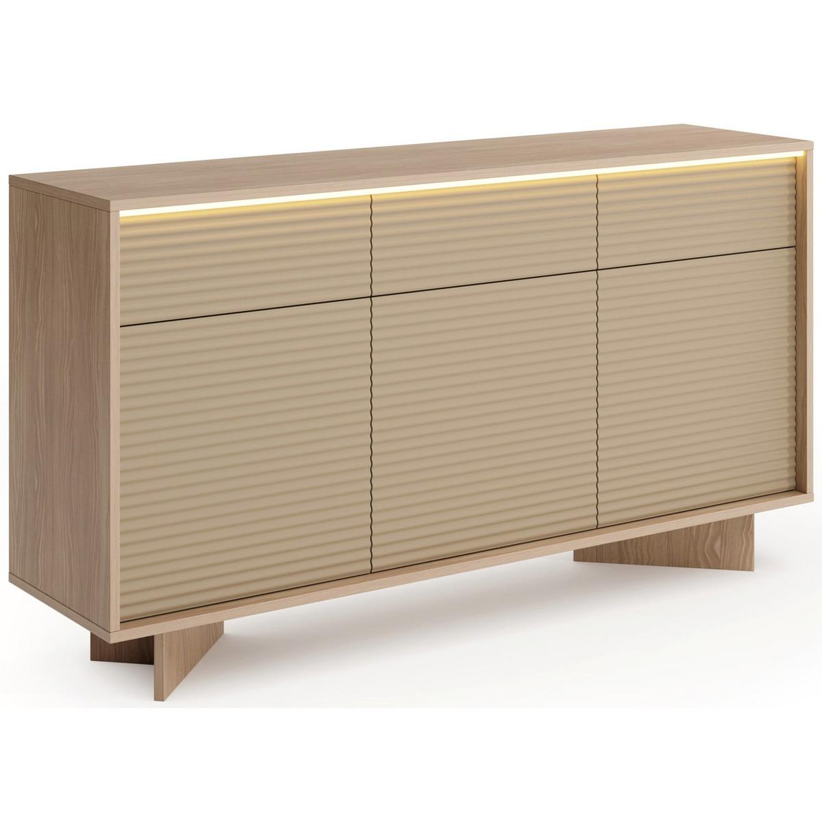 SIDEBOARD Semi 153 cm - Beige/Cappuccino, Holzwerkstoff (153.9/84.4/40cm) - Selsey